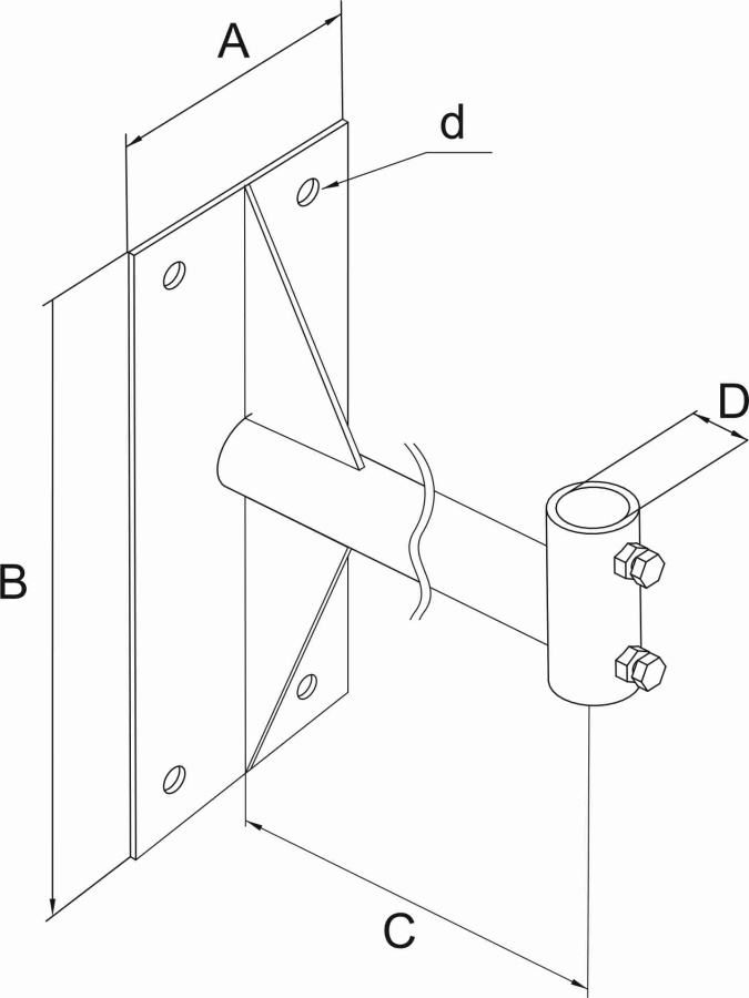 DerzhatelmachtymolniepriemnikaksteneD20mmvynos530mmTERRAZN ruterra